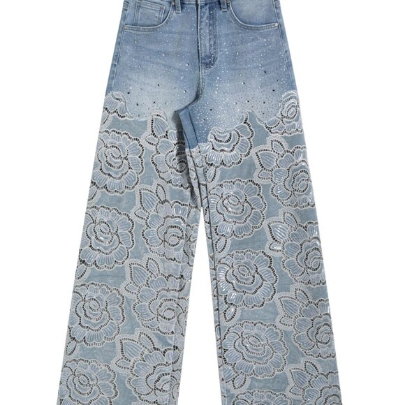 NWT Bayeas Retro Light Blue Wide Leg Jeans - Picture 16 of 16